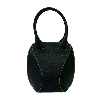 Loewe Vintage Logo Embossed Leather Mini Tote Boston Bag Navy — view 3