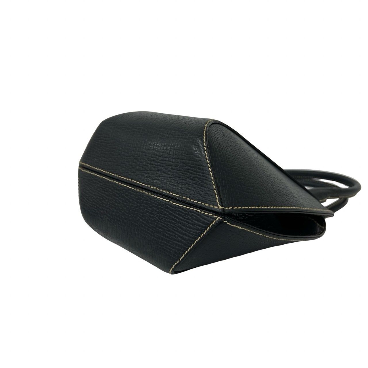 Loewe Vintage Logo Embossed Leather Mini Tote Boston Bag Navy — view 8
