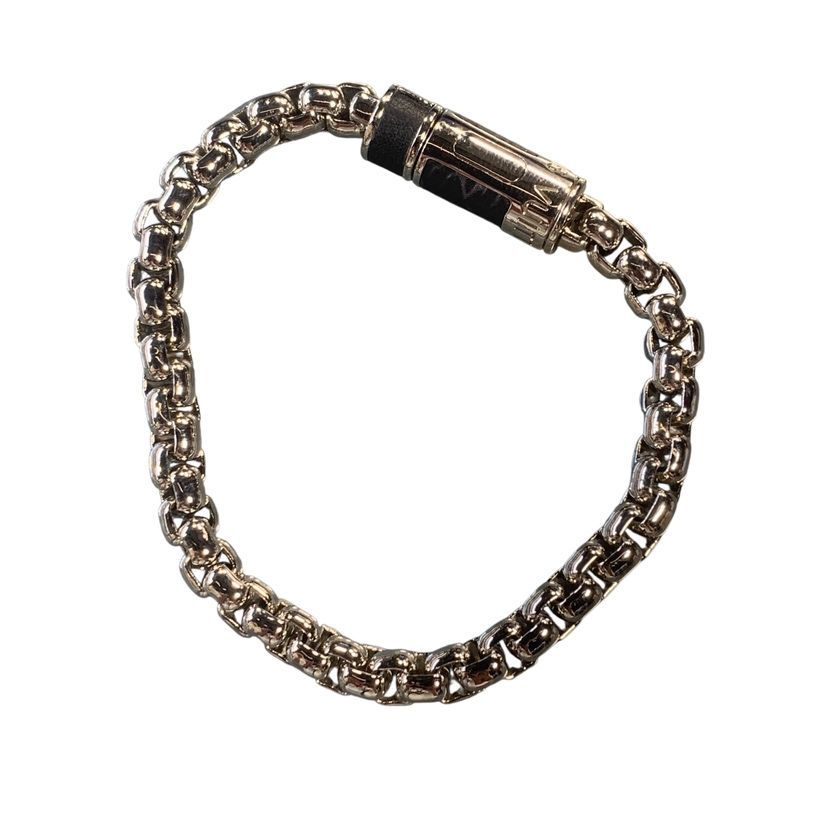 Louis Vuitton Bracelet Chain Monogram Eclipse Silver Black