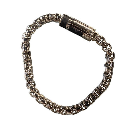 Louis Vuitton Bracelet Chain Monogram Eclipse Silver Black