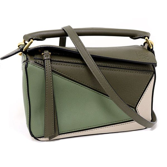 Loewe Puzzle Mini 2-Way Shoulder Bag Khaki Beige
