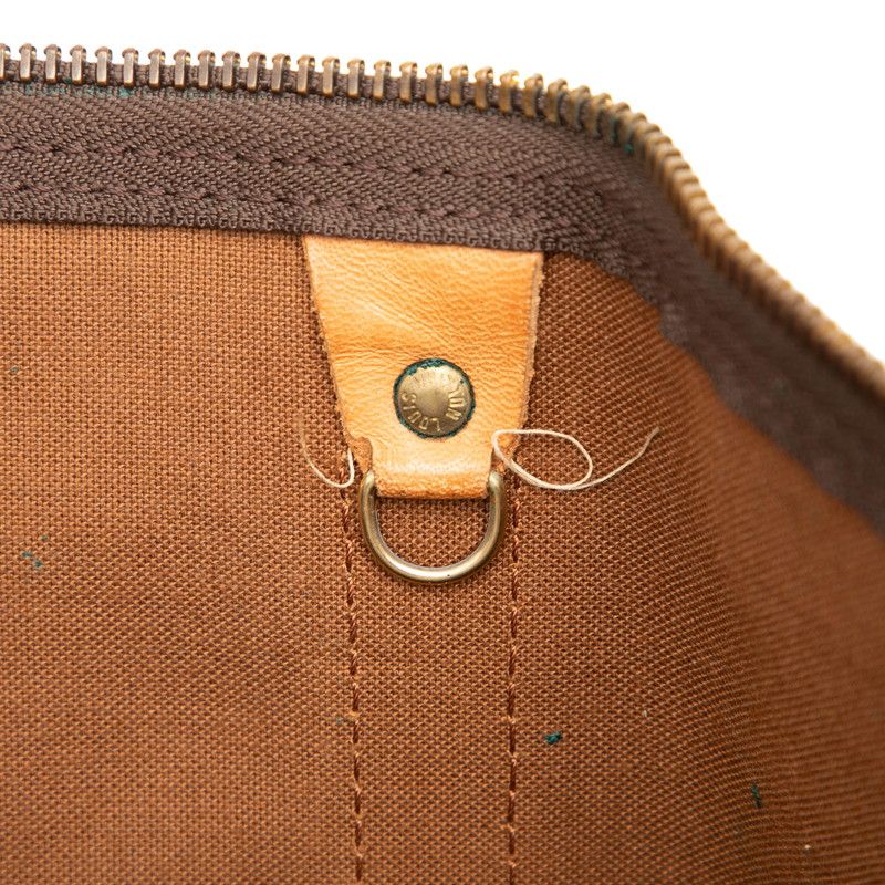 Louis Vuitton Monogram Keepall 45 Boston Bag Brown Leather — view 4