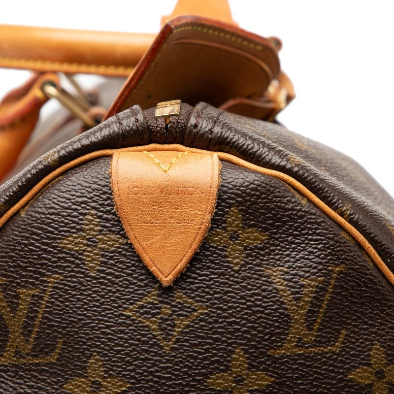 Louis Vuitton Monogram Keepall 45 Boston Bag Brown Leather — view 6