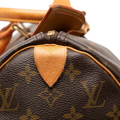 Louis Vuitton Monogram Keepall 45 Boston Bag Brown Leather — view 6