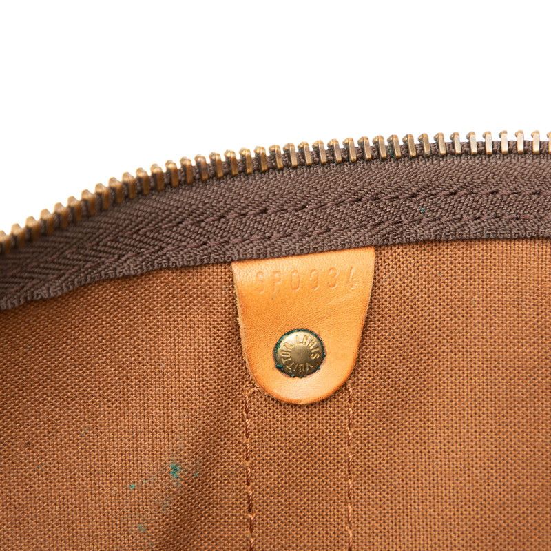 Louis Vuitton Monogram Keepall 45 Boston Bag Brown Leather — view 7