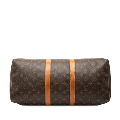 Louis Vuitton Monogram Keepall 45 Boston Bag Brown Leather — view 3