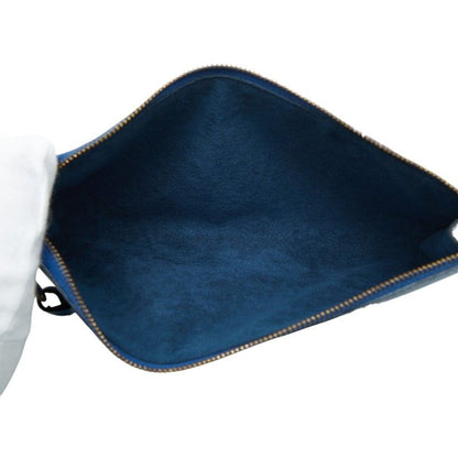 Louis Vuitton Epi Pochette Handbag Pouch Toledo Blue Leather — view 6