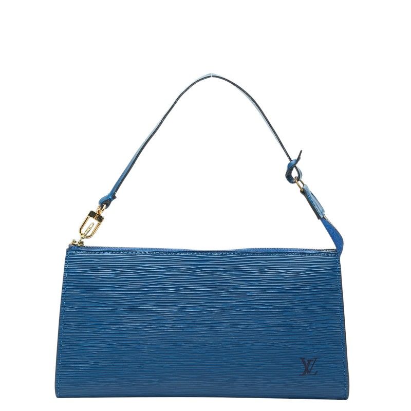 Louis Vuitton Epi Pochette Handbag Pouch Toledo Blue Leather