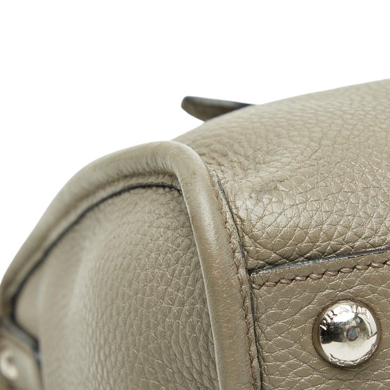 Prada 2-Way Shoulder Bag Gray Leather — view 5