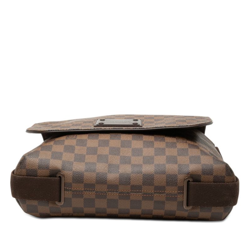 Louis Vuitton Damier Brooklyn MM Crossbody Shoulder Bag Brown Leather — view 3