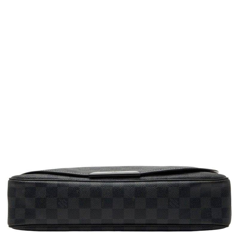Louis Vuitton Damier Graphite Daniel MM Shoulder Bag Black Leather — view 3