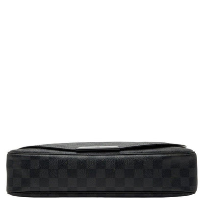 Louis Vuitton Damier Graphite Daniel MM Shoulder Bag Black Leather — view 3