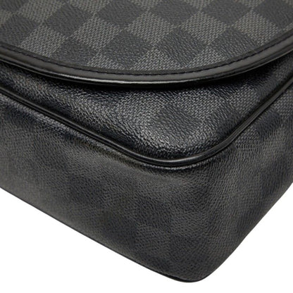 Louis Vuitton Damier Graphite Daniel MM Shoulder Bag Black Leather — view 4