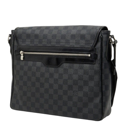 Louis Vuitton Damier Graphite Daniel MM Shoulder Bag Black Leather — view 2