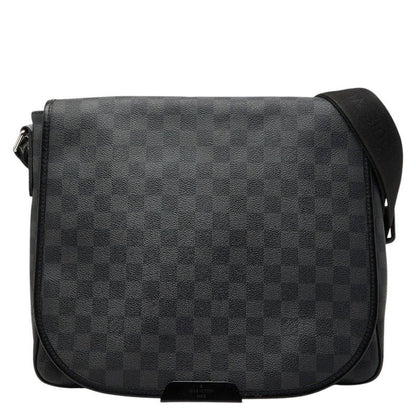 Louis Vuitton Damier Graphite Daniel MM Shoulder Bag Black Leather
