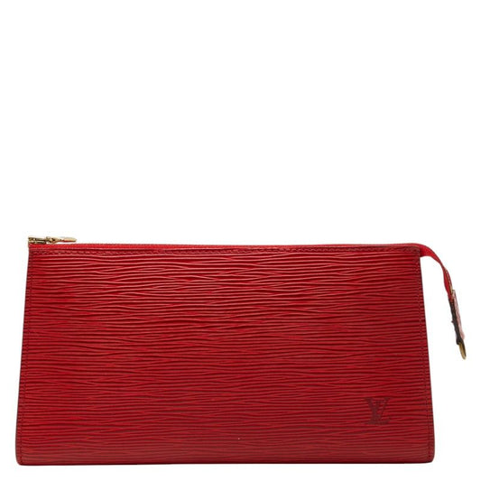 Louis Vuitton Epi Pochette Pouch Case Castilian Red Leather