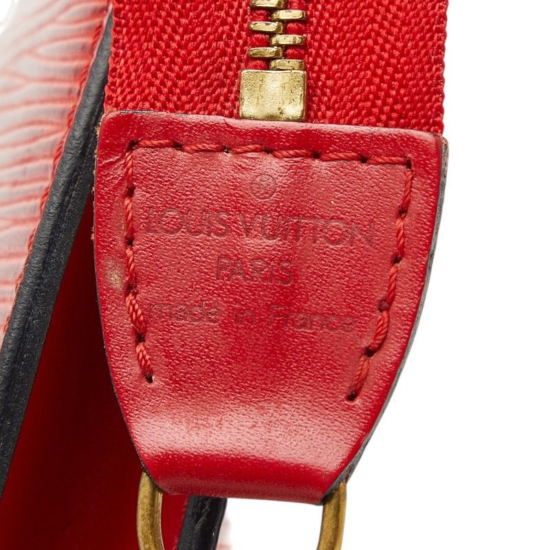 Louis Vuitton Epi Pochette Pouch Case Castilian Red Leather — view 7