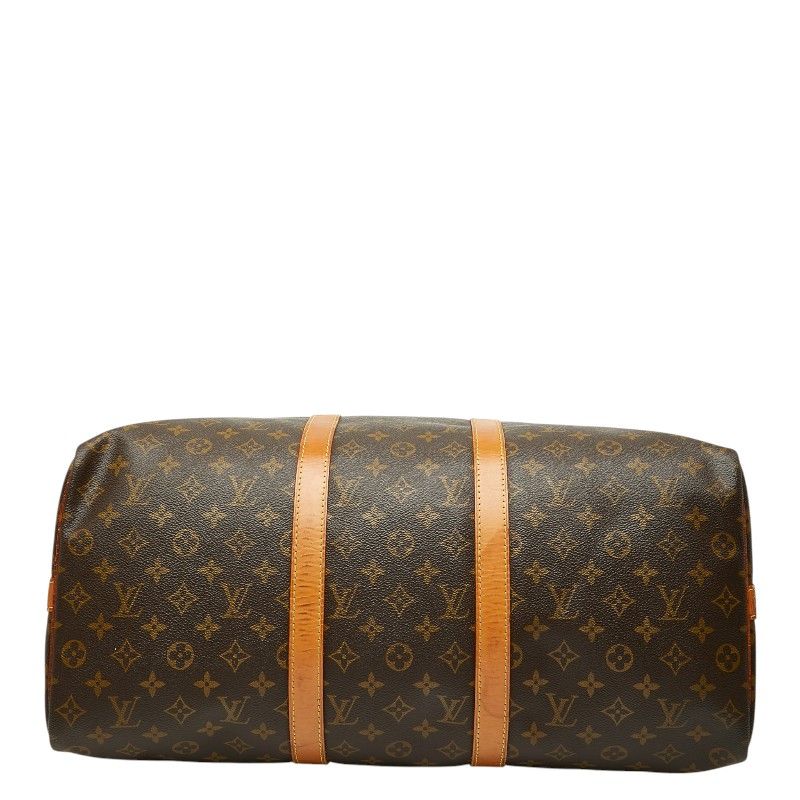 Louis Vuitton Monogram Keepall Bandouliere 60 Boston Bag 2-Way Brown Leather — view 3