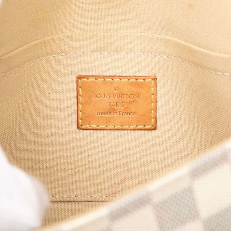 Louis Vuitton Damier Azur Favorite MM Chain 2-Way Shoulder Bag White Leather — view 5