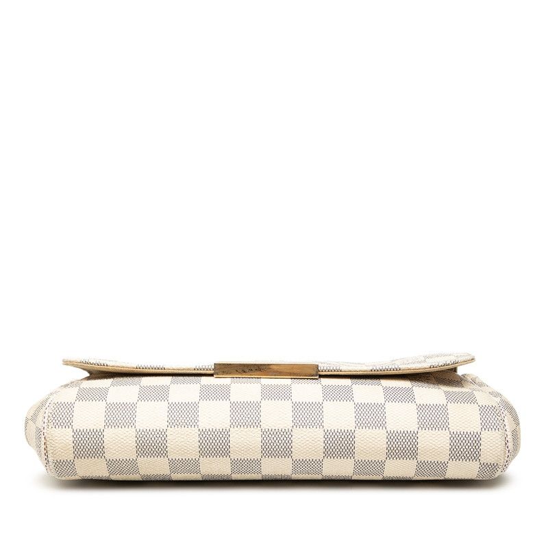 Louis Vuitton Damier Azur Favorite MM Chain 2-Way Shoulder Bag White Leather — view 3