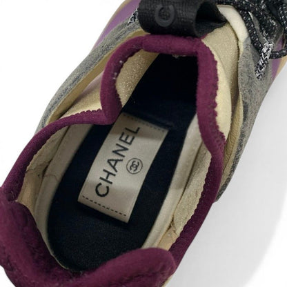 Chanel Sneakers Suede Leather Fabric Multicolor Mesh CC Logo — view 7