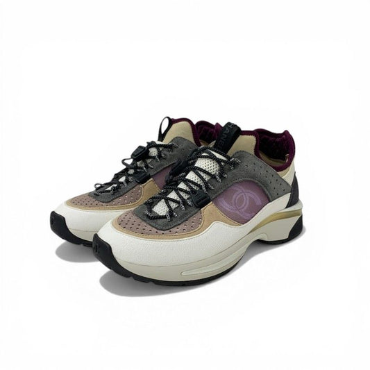 Chanel Sneakers Suede Leather Fabric Multicolor Mesh CC Logo