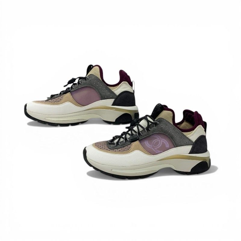 Chanel Sneakers Suede Leather Fabric Multicolor Mesh CC Logo — view 3