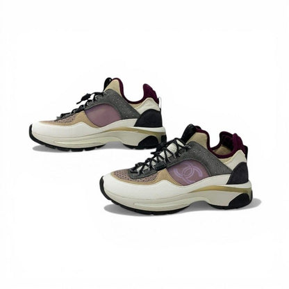 Chanel Sneakers Suede Leather Fabric Multicolor Mesh CC Logo — view 3