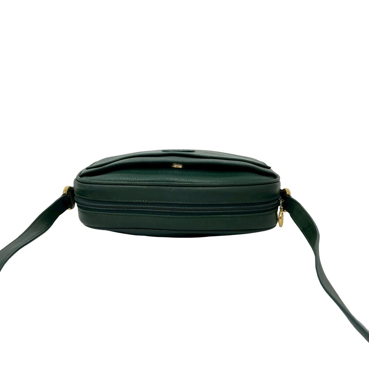 Gucci Vintage GG Logo Leather Shoulder Bag Pochette Crossbody Green — view 4
