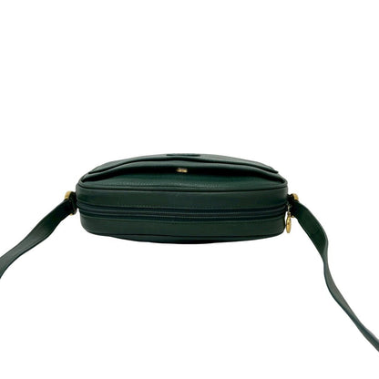 Gucci Vintage GG Logo Leather Shoulder Bag Pochette Crossbody Green — view 4