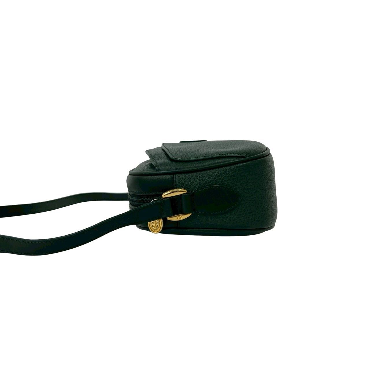 Gucci Vintage GG Logo Leather Shoulder Bag Pochette Crossbody Green — view 5