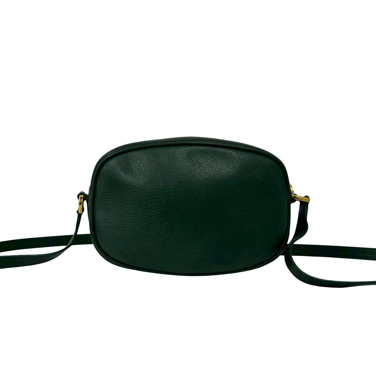 Gucci Vintage GG Logo Leather Shoulder Bag Pochette Crossbody Green — view 3