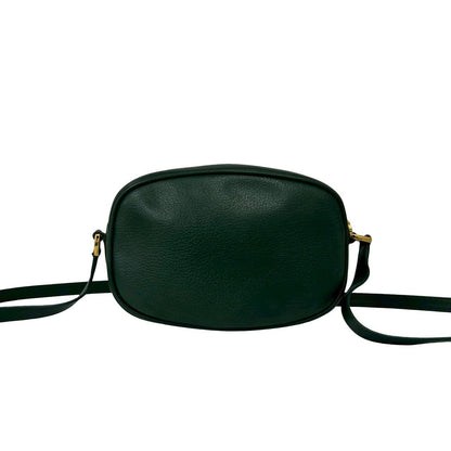 Gucci Vintage GG Logo Leather Shoulder Bag Pochette Crossbody Green — view 3