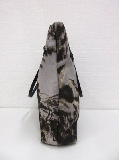 Prada Mini Tote Gray Brown Landscape Painting Nylon Leather — view 3