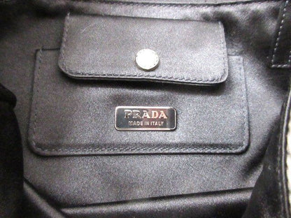 Prada Mini Tote Gray Brown Landscape Painting Nylon Leather — view 8