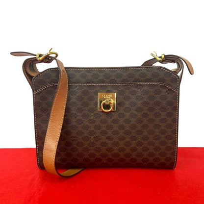 Celine Vintage Magadham Blason Triomphe Pattern Logo Ring Leather Shoulder