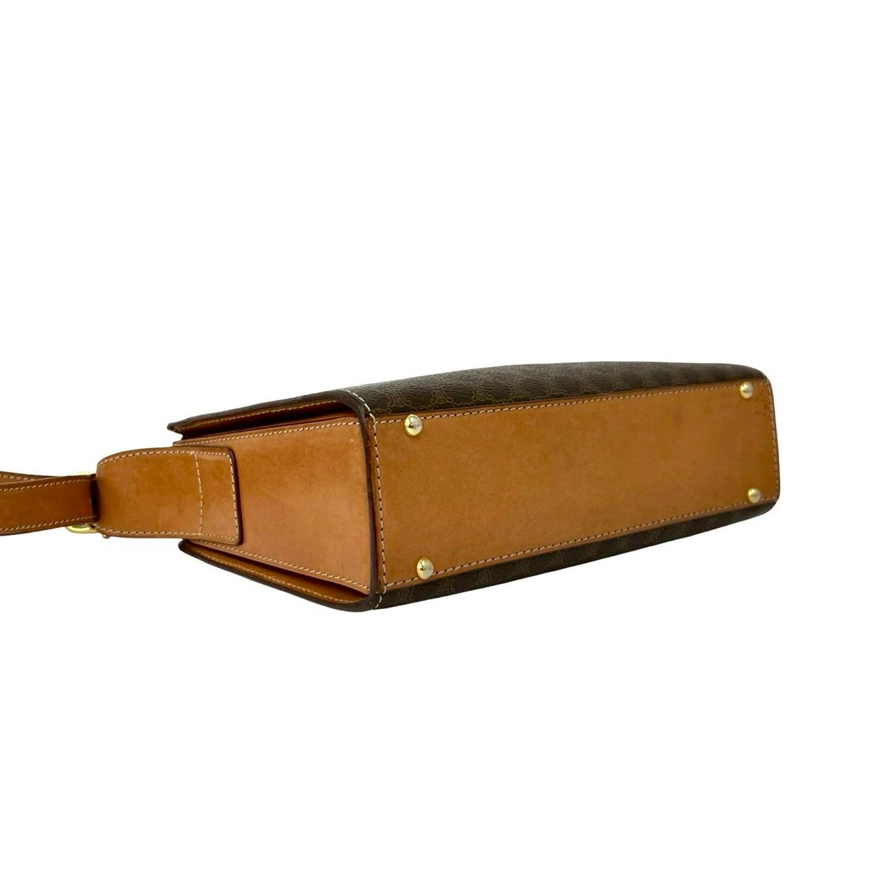 Celine Vintage Magadham Blason Triomphe Pattern Logo Ring Leather Shoulder — view 7