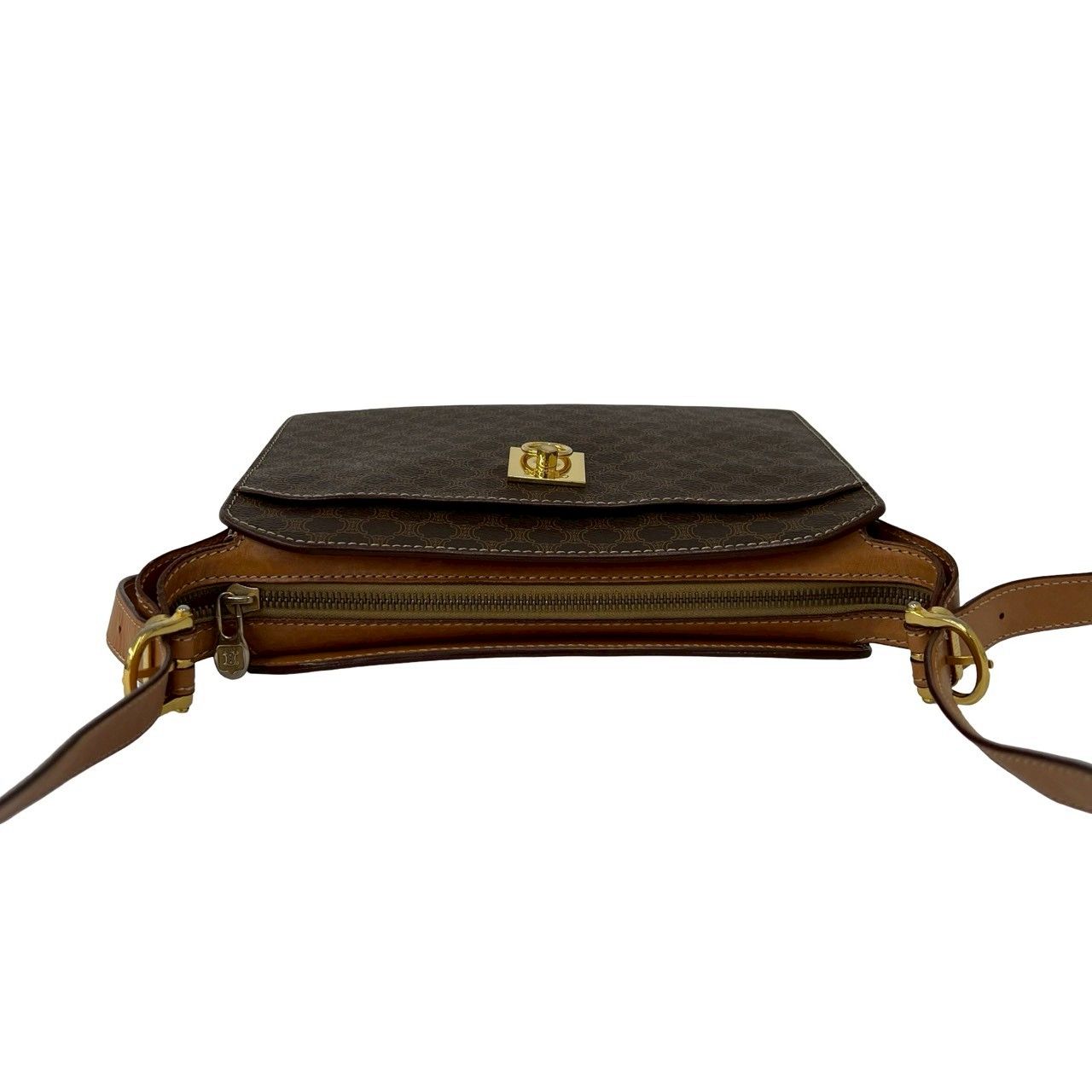Celine Vintage Magadham Blason Triomphe Pattern Logo Ring Leather Shoulder — view 4