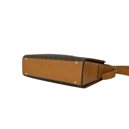 Celine Vintage Magadham Blason Triomphe Pattern Logo Ring Leather Shoulder — view 8