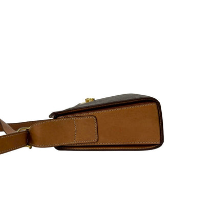 Celine Vintage Magadham Blason Triomphe Pattern Logo Ring Leather Shoulder — view 5