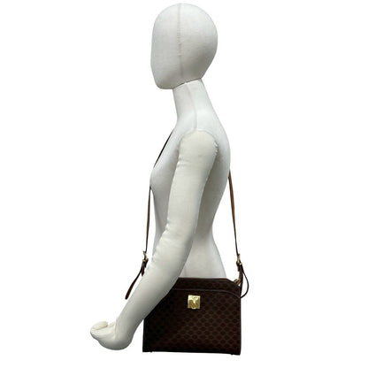 Celine Vintage Magadham Blason Triomphe Pattern Logo Ring Leather Shoulder — view 2