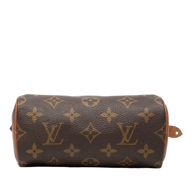 Louis Vuitton Monogram Mini Speedy 2-Way Shoulder Bag Brown Leather — view 3