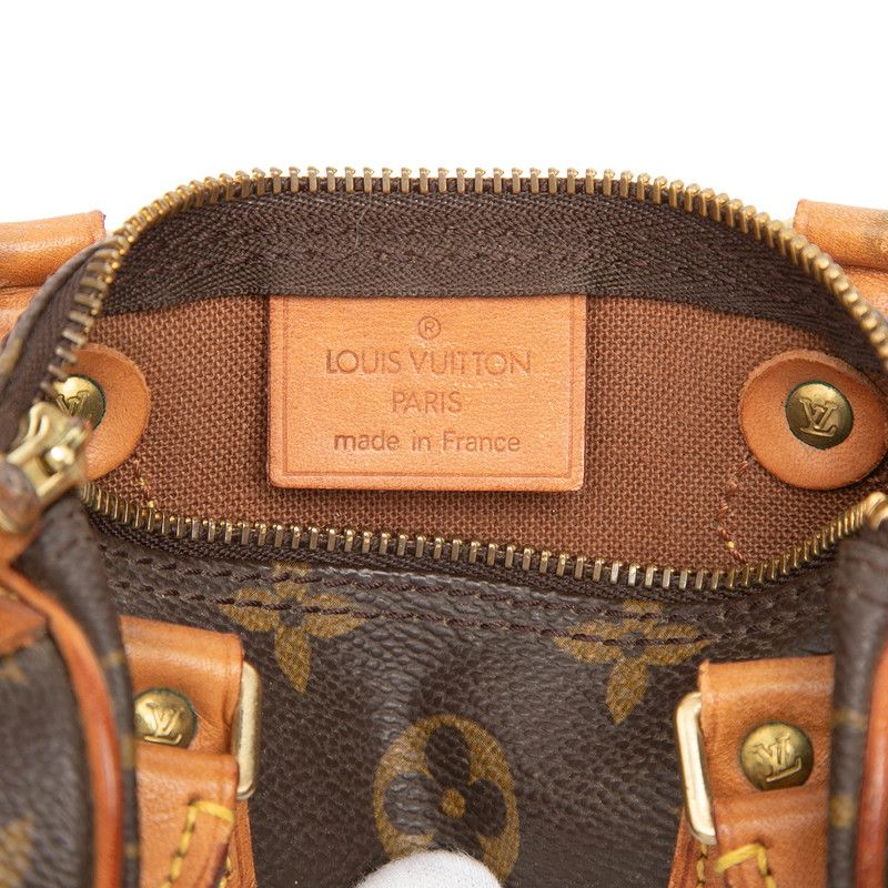 Louis Vuitton Monogram Mini Speedy 2-Way Shoulder Bag Brown Leather — view 6