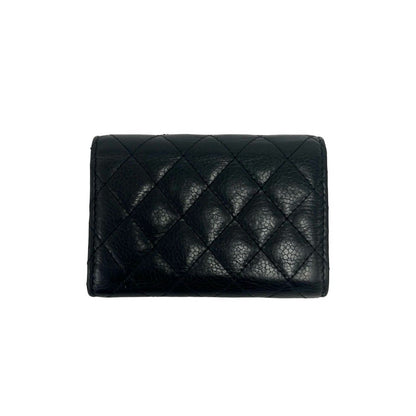 Chanel Card with Caviar Leather Trifold Wallet Black — view 2
