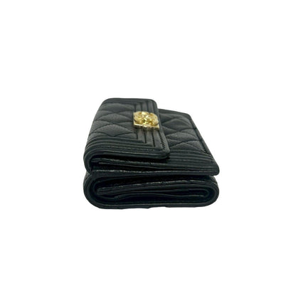 Chanel Card with Caviar Leather Trifold Wallet Black — view 4