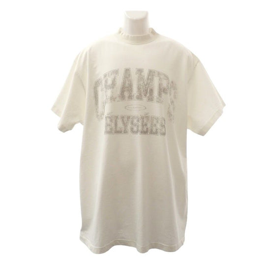 Balenciaga Oversize T-Shirt Champs Elysees 2 Short Sleeve Cotton White