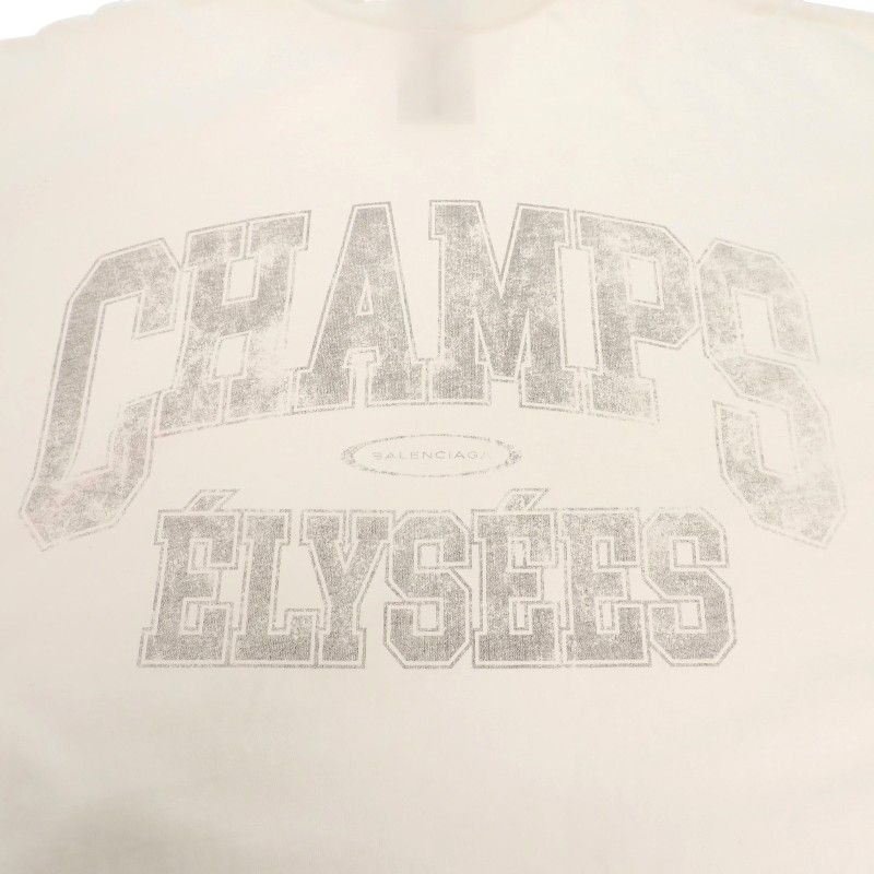 Balenciaga Oversize T-Shirt Champs Elysees 2 Short Sleeve Cotton White