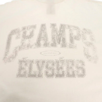 Balenciaga Oversize T-Shirt Champs Elysees 2 Short Sleeve Cotton White