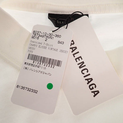 Balenciaga Oversize T-Shirt Champs Elysees 2 Short Sleeve Cotton White