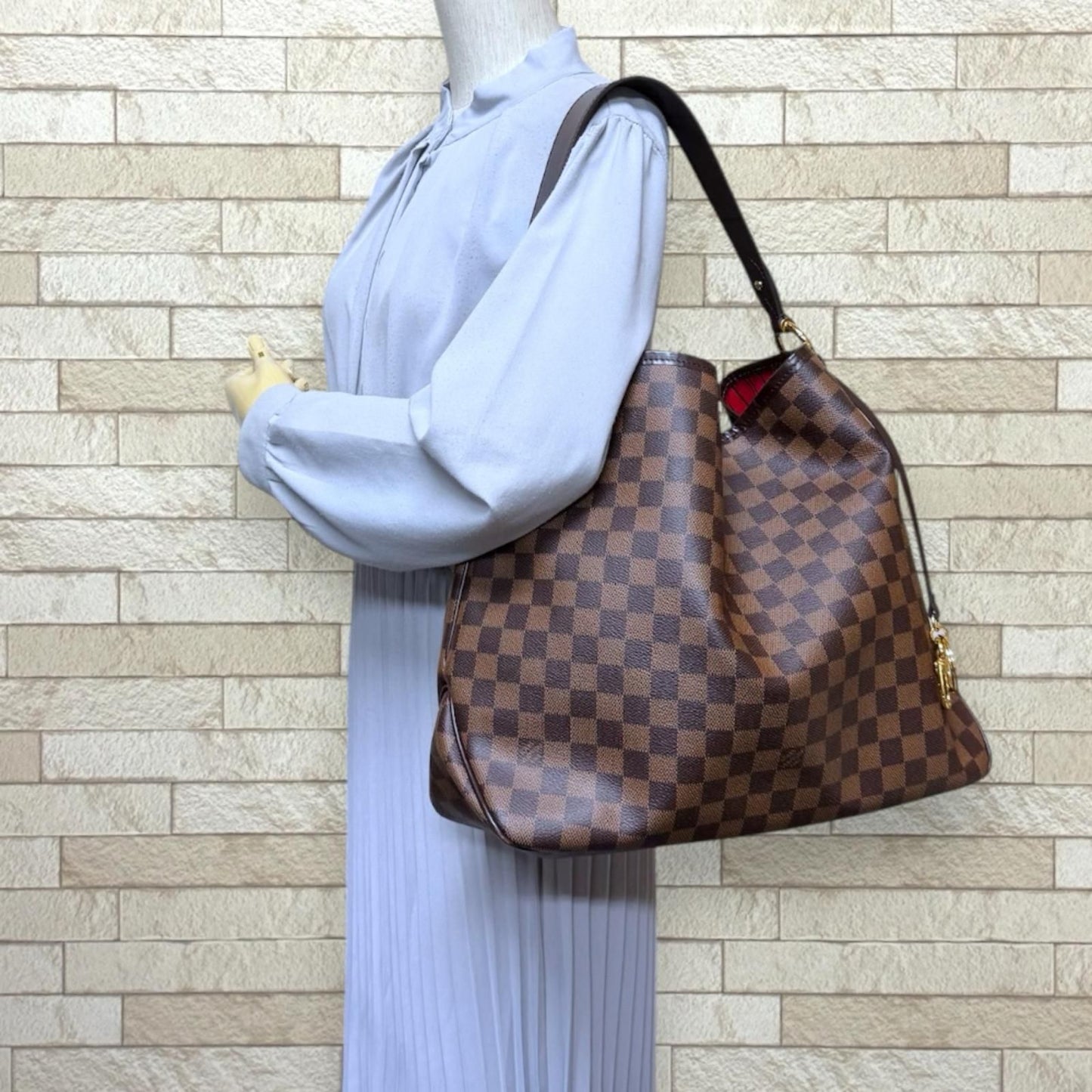 Louis Vuitton Delightful PM Damier Shoulder Bag Canvas Brown — view 2